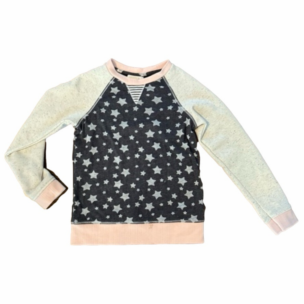 Miki Miette girls Star sweatshirt in charcoal and pink sz 5 excellent condition